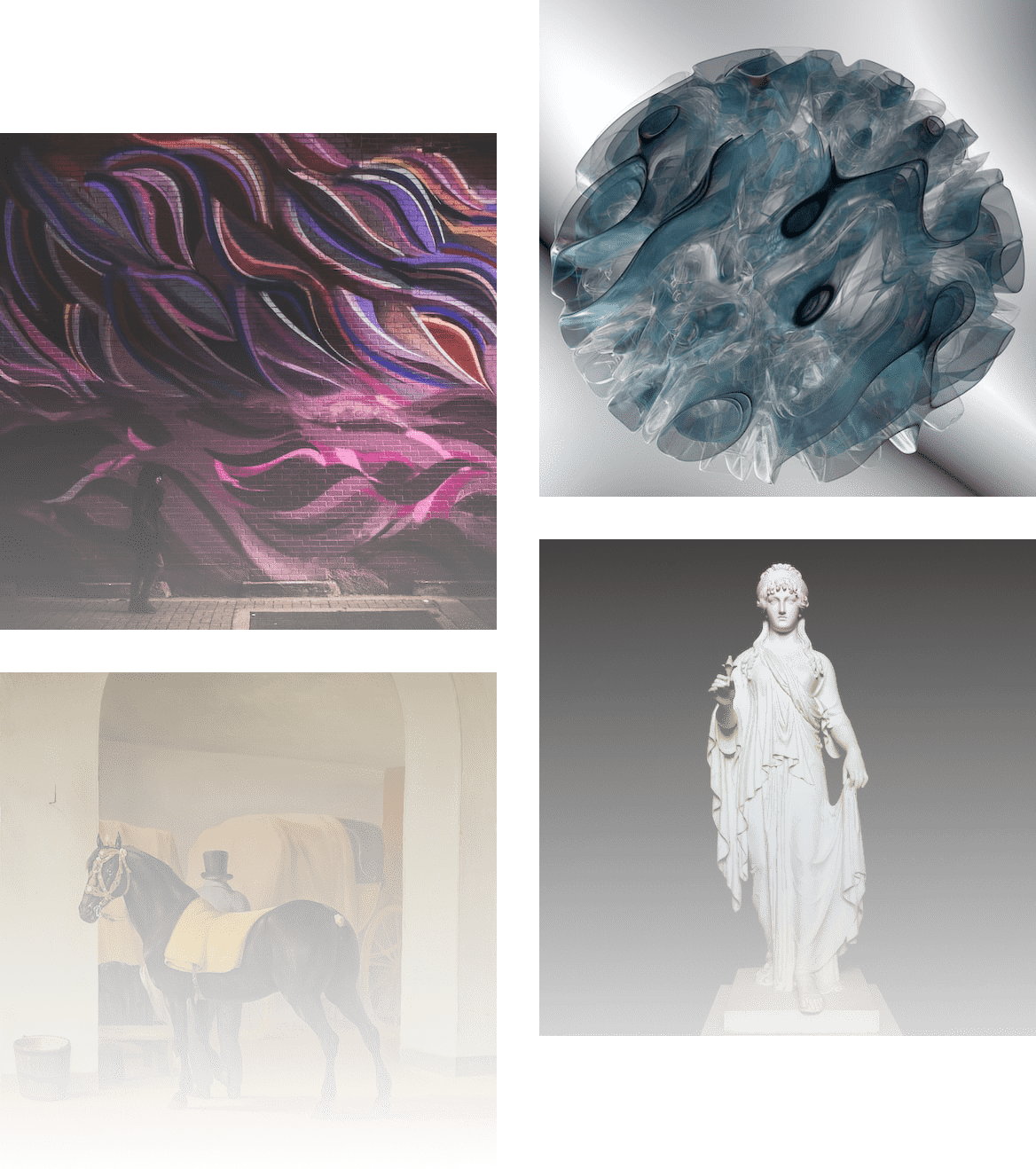 Art gallery with diverse artwork